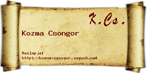 Kozma Csongor névjegykártya